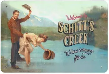 Bienvenido a Schitt&Iacute;S Creek Retro de Metal de Estaño Señal de la Placa Cartel de la Decoración de la Pared de Arte Shabby Chic Regalo Adecuado