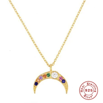 BOAKO Color de Circón Collar Para las Mujeres 2020 de Plata 925 de la Joyería del Collar de los Encantos de las Cadenas De la Joyería Gargantilla de Bijoux Femme #10.10