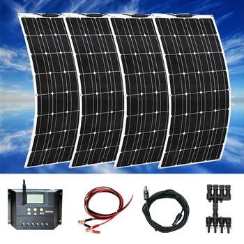 Boguang 400w 12V 24V Flexible panel solar de 400 w con 20A comtroller Fotovoltaica cable Solar modul kit de RV, Barco de la Caravana de carga