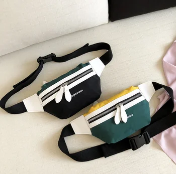Bolsa de cintura de las Mujeres 2020 Nuevo Lienzo de Ocio de Paneles de Fanny Pack Para las Niñas Carta Bum Bolsa de Paquetes de moda Pecho Crossbody bolsa de Cinturón