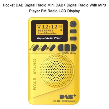 Bolsillo de Radio Digital Dab, 87.5-108Mhz Mini Dab+, Radio Digital con Reproductor de Mp3, Radio Fm Pantalla Lcd y Altavoz