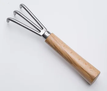 Bonsai herramientas gancho de madera de la manija de acero inoxidable gancho robusto, muy firme y duradera hecha por Tian Bonsai