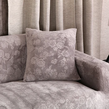 Brown sofá cojín del asiento cubierta de color sólido estirar las fundas de muebles para la sala de estar de poliéster elástico COMPLETO de la funda del sofá de felpa