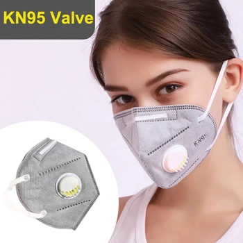 Buque rápido KN95 Máscaras de la Válvula Filtro de Carbón Activado mufla Anti-Polvo de la Boca de la Máscara de Gris Mascarilla kn95 Respirador de máscara Máscaras