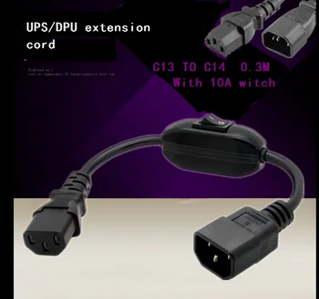 C14-C13 Extensión de Cable de Alimentación IEC 320 C13 Femenino a C14 Macho with10A Interruptor De encendido/Apagado Cable del Adaptador de Alimentación De la PDU de la UPS