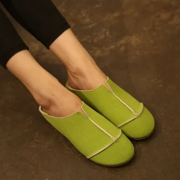 Caliente nuevo 2020 Retro de las Mujeres Zapatos de las Mujeres de la Moda de Pisos Zapatos Casual Slip-On Puntera Redonda Calzado Cómodo para Caminar, Zapatillas Mujer