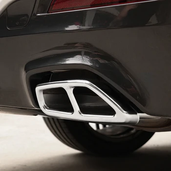 CARMANGO Coche Accesorios Tubos de escape Tubo de Escape Silenciador Tapa del Armazón de Cromo de la etiqueta Engomada de la Decoración para la Serie 5 de BMW G30 2017-2020