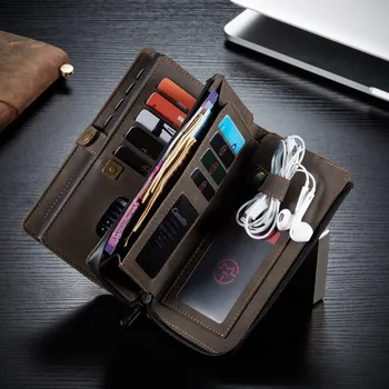 CaseMe multi-función de la billetera móvil integrado caso de cuero para iPhone11,11Pro,11Promax teléfonos caso, puede colocar dinero en efectivo de la tarjeta de crédito