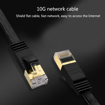 Cat7 Cable Ethernet RJ 45 Plana Ambiental de PVC 1/2/3/5/10M Material Durable de Red Lan por Cable Conector Para PC Router Portátil