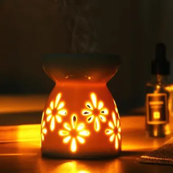 Cerámica Esenciales de Aromaterapia Quemador de Aceite de las Lámparas de Aroma Quemador Titular de la Vela Hueca de Porcelana Artesanías Ayuda para Dormir de Decoración para el Hogar
