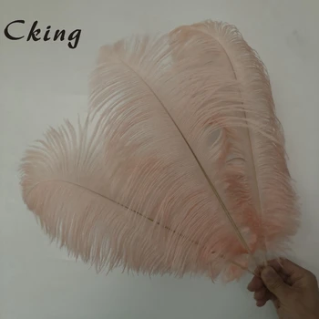 Champange Rosa Teñido de Plumas de Avestruz para DIY de la Joyería Artesanal de Decisiones de 15 cm a 60 cm de largo varilla fina natural de plumas de avestruz de la boda deco