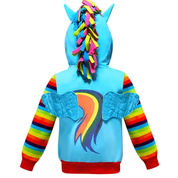 Chaqueta para Niñas de Mi Pequeño Poli Rainbow Dash Sudadera con capucha Sudaderas Niños de la Chaqueta de las Chicas Pony Chaqueta de Niños del Bebé Abrigo Chaqueta de Niño 2-10 Años
