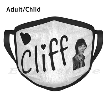 Cliff Richard-Corazón 3 de Impresión Lavable Anti del Polvo de la Bufanda de la Máscara de Cliff Richard, Cliff Richard, 1970 70 70 años 1970 Pop Nan Viejo