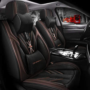 Cobertura completa de Cuero de la PU de asiento de coche cubierta de fibra de lino de auto cubre asientos para audi a7 q3 q5 q7 s3