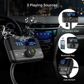 Coche Bluetooth Modulador FM Transmisor de Reproductor de MP3 de Coche con Doble USB QC3.0 Carga Rápida Kit de Coche Cargador de Teléfono de los accesorios del coche