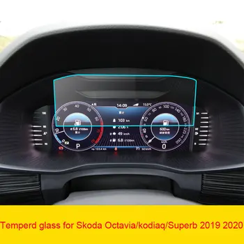 Coche protector de pantalla de vidrio templado para Skoda Octavia/kodiaq/Excelente Tablero de instrumentos panel de instrumentos LCD de pantalla 2019 2020