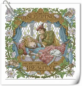 Colección de oro Contados a punto de Cruz Kit de Dormir de la Belleza de la Princesa y el Príncipe Rey janlynn