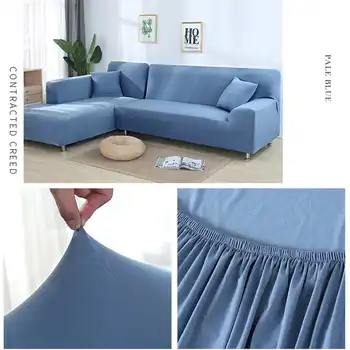 Color sólido de la esquina fundas de sofá para la sala de estar elástico spandex fundas de sofá cubierta tramo sofá toalla en forma de L necesidad de comprar 2piece