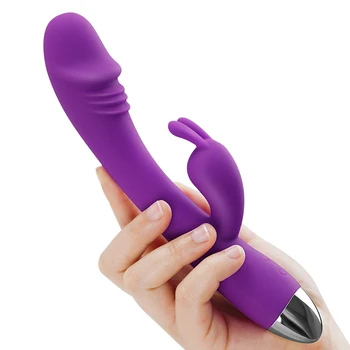 Conejo Vibrador 10 modos de Punto G de la Vagina Sorpresa del Producto del Sexo USB Recargable Femenina Masturbación Consolador Vibrador Juguetes Sexuales para la mujer