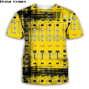 Controlador de Dj impreso en 3D camiseta de los Hombres de Rock Dj de discoteca reproductor DJ Tee LED Camiseta de Parpadear EL Ecualizador de imagen en Camisetas 05