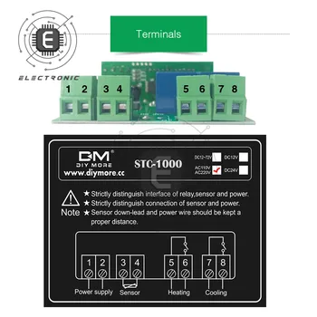 Controlador de Temperatura Digital Termostato Termorregulador de la incubadora de Relé LED 10A Calefacción Refrigeración STC-1000 STC 1000 12V 24V 220V