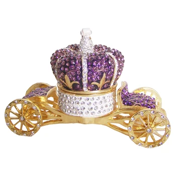Corona de Transporte de la Boda Anillo de Compromiso Cuadro de Bejeweled Baratija Cuadro Único de la Decoración Vintage de Colección de Regalos para Ella