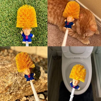 Creativo Trump Aseo soporte de Cepillo Limpiador Lavador de Donald Trump, Aseo Cabeza de Cepillo de WC Cepillos de Limpieza Set de Accesorios de Baño