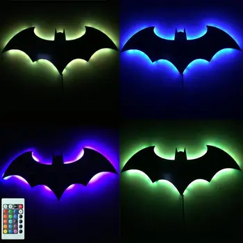 Creativos Regalos de navidad LED Luces de la Noche, un Nuevo Héroe Remoto de Batman en 3D RGB Multicolor USB LED de Proyección de Sombras de la Pared de la Lámpara Juguetes de Niños