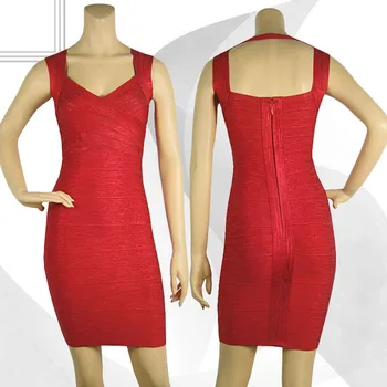 De calidad superior de vendaje vestido para las mujeres de deslizamiento de impresión cuello V mini bodycon vestido de fiesta de noche de la celebridad vestidos de traje