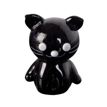 De Colores De Cristal De Vidrio Negro Gato Figuras De Animales En Miniatura Soplado A Mano Moderno Miniaturas De Decoración Para El Hogar Accesorios De Regalo De Navidad