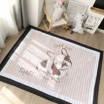 De estilo europeo Alfombra de la Casa algodón de dibujos animados piso alfombras antiskip alfombra del comedor 150*200cm suave kids play mat niño perro tigre