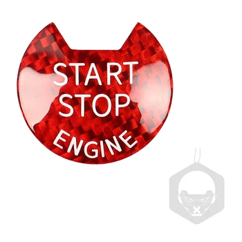 De Fibra de carbono, Motor de Auto Start Stop Botón Recortar de la etiqueta Engomada para Nissan Maxima de Marzo de Calcomanía de la Cubierta de Recorte de Coche de Estilo Accesorios