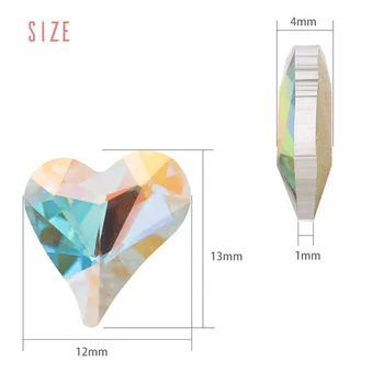 De la boda decoración de K9 de cristal en forma de Corazón de strass de cristal de oro de la base de coser de la garra de diamantes de imitación de bricolaje Accesorios de ropa