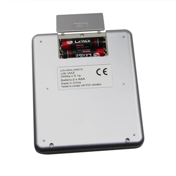 De la Cocina de digitaces de la Escala Mini Pocket Portátil balanza Electrónica de Alta Precisión de la Joyería de la balanza Electrónica(2000g*0.1 g)
