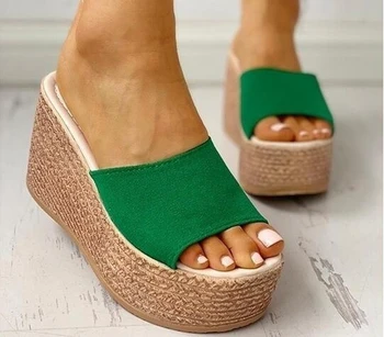 De la moda de nueva 2020 verano sandalias de dedo del pie abierto damas zapatos de tacón alto casual tacón de cuña de las mujeres zapatos de tacón alto