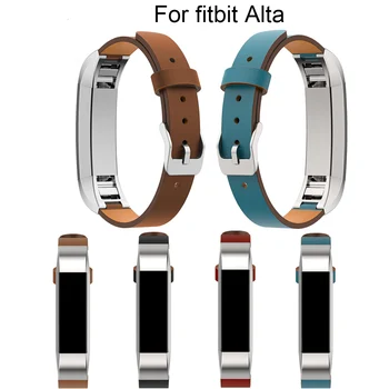De lujo de Cuero Genuino Correa de Repuesto para Fitbit Alta/Alta HR Tracker de muñeca de la pulsera de la correa de Negro de la banda de reloj de Alta Calidad