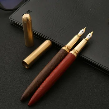 De lujo de madera de la pluma de la tinta de la pluma caneta tinteiro Oficina Stylo penacho de Penna stilografica la firma de pluma de punta de 0,7 mm