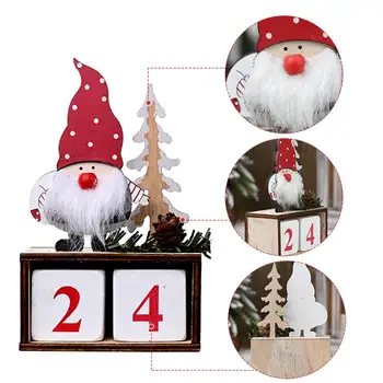 De madera Calendario de Decoración de Mesa de Navidad Adornos de Navidad Decoración para el Hogar Navidad 2020 de Navidad Regalos de Año Nuevo 2021