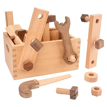 De madera Montessori de la Tuerca de Tornillo de Utillaje DIY Kit de Juguetes Para los Niños Multifuncional Herramienta de Reparación de Establecer las Manos-en la Asamblea Niño de Simulación de Juguete