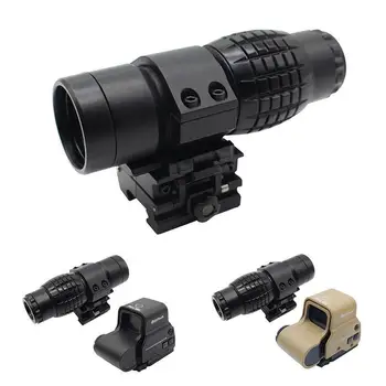 De plástico 3xMagnifier Riflescope Aumento de la Caza Alcance Para Visores de Montaje se Adapta Holográfica Y el Reflejo de la Visión para Pistola de Juguete
