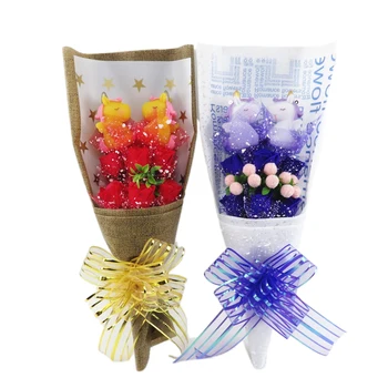 De plástico Unicornio con jabón flores creativo ramo de la caja de regalo de la Graduación de san Valentín, Día de Navidad, de cumpleaños regalo de boda