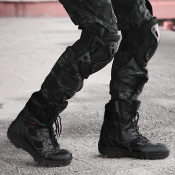 De seguridad del Dedo del pie Altas Botas de Hombres Anti-sensacional Combate Arranque de Tobillo Táctica Militar Desierto de Arranque del Ejército de Trabajo para Hombre de los Zapatos de Tamaño 39-47