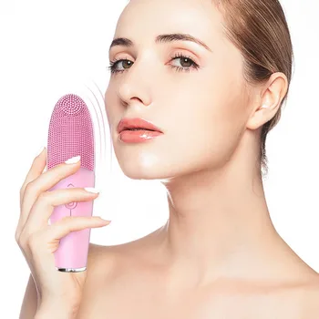 De Silicona Lavado De Cara De La Máquina De Vibración Ultrasónica Impermeable Cepillo De Limpieza Facial