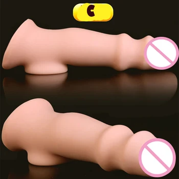 De suave silicona realista pene grueso anillo de retardo de tiempo pene masculino del pene manga extender el escroto Reutilizables Condones juguete del sexo para los hombres