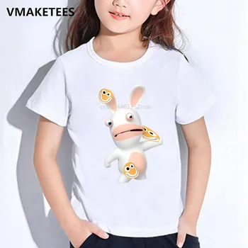De Verano para niños de Niños y Niñas camiseta de dibujos animados Raving Rabbids Imprimir para Niños T-shirt Rabioso Conejos Lindo Divertido de Ropa de Bebé