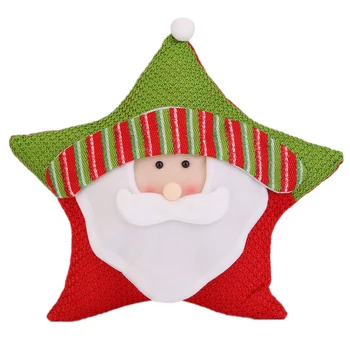Decoración de la navidad Feliz Navidad de Cinco estrellas de Almohada la Navidad de Santa Claus/el muñeco de Nieve/Elk funda de Almohada para el Hogar Decoración de Navidad