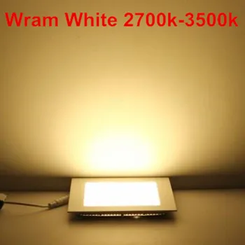 Dimmable LED Downlight de 3W 4W 6W 9W 12W 15W Cuadrado Ultrafino SMD 2835 Panel de Techo Luces de AC110V-220V Con adaptador