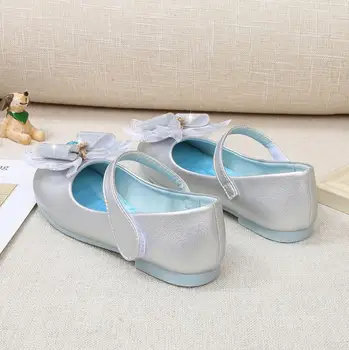 Disney Frozen Crystal Zapatos Para Las Niñas De Bebé De Elsa La Princesa De Los Niños Zapatos De Cuero Suave De Verano Sandalias De Nudo Mariposa Vestido De Fiesta