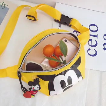 Disney para niños de pecho de la bolsa de los nuevos niños de dibujos animados lindo de los niños pequeños crossbody bolsa de mini chicos bolsa de cintura chica de mickey mouse