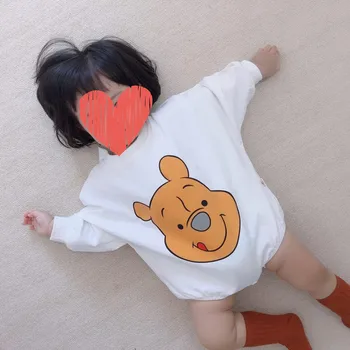 Disney Pooh Bear Bebé Mameluco Triángulo Pantalones De Niño Pequeño Chicas Chicos Mono Versión Coreana De La Sudadera De Niños Ropa De Recién Nacido